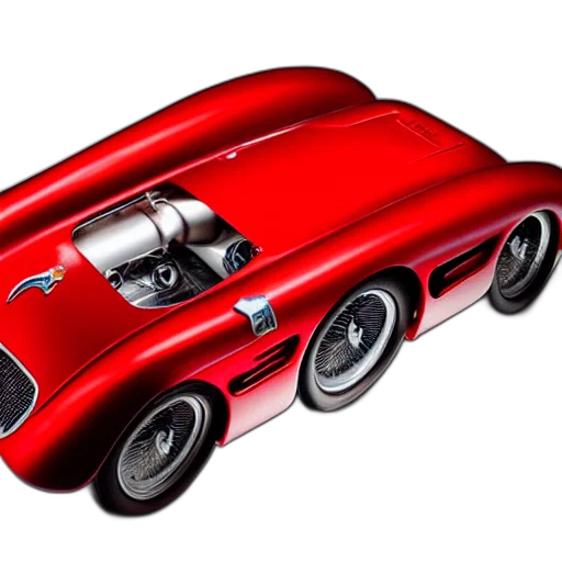 car, photorealistic, 3d render, concept art, retro, futuristic, ferrari, testa transparent PNG cut-out