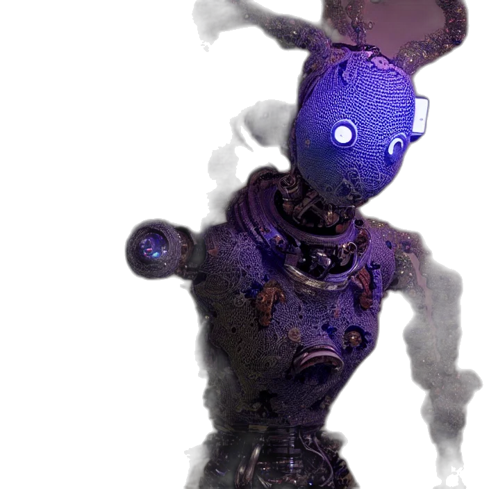 robot, creature, staff, mask transparent PNG cut-out
