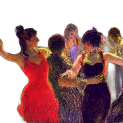 dress, oil painting, watercolor, concept art, photorealistic, fire, night, red transparent PNG cut-out