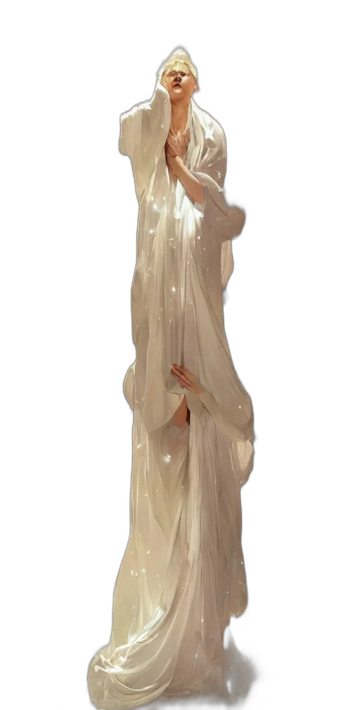 dress, staff, jewelry, concept art transparent PNG cut-out