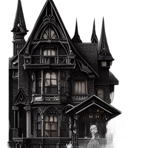 building, concept art, fantasy art, 3d render transparent PNG cut-out