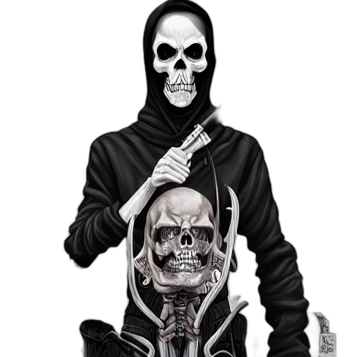 jacket, mask, weapon, sword, comic book art, concept art, fantasy art, cartoon transparent PNG cut-out
