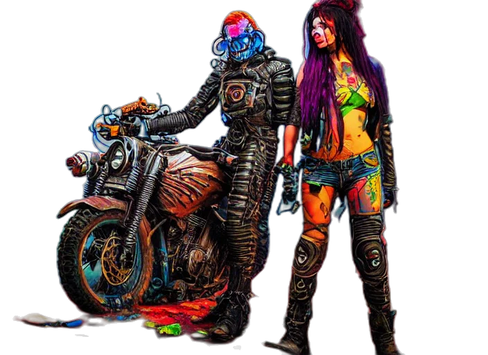 cyberpunk, concept art, comic book art, fantasy art transparent PNG cut-out