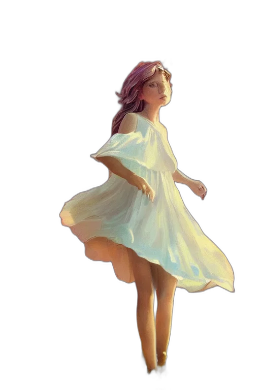 dress, crown, face, oil painting transparent PNG cut-out