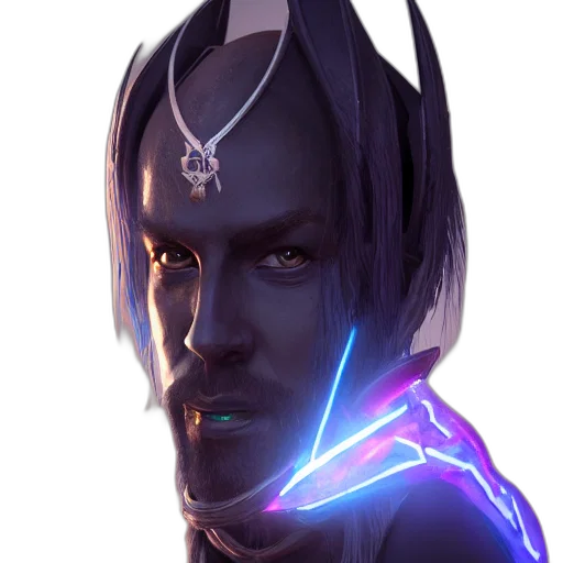 staff, face, mask, robot, cyberpunk, concept art, fantasy art, 3d render transparent PNG cut-out