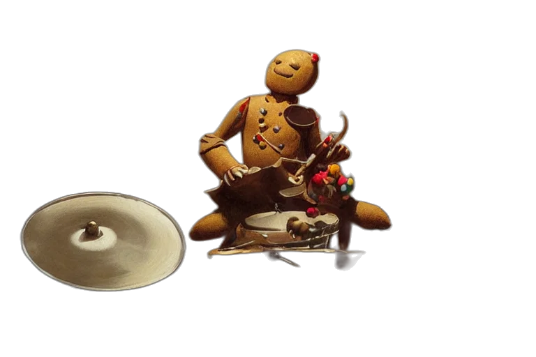 robot, 3d render, concept art, gingerbread transparent PNG cut-out