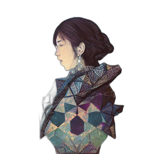 dress, jacket, staff, face transparent PNG cut-out