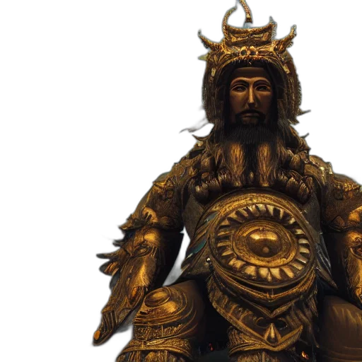 sword, crown, 3d render, concept art, fantasy art, photorealistic, turkic, god transparent PNG cut-out