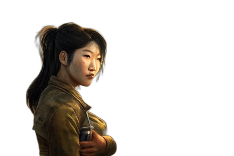 staff, face, jacket, weapon transparent PNG cut-out