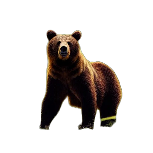animal, creature, 3d render, concept art, photorealistic, pixel art, brown, bear transparent PNG cut-out