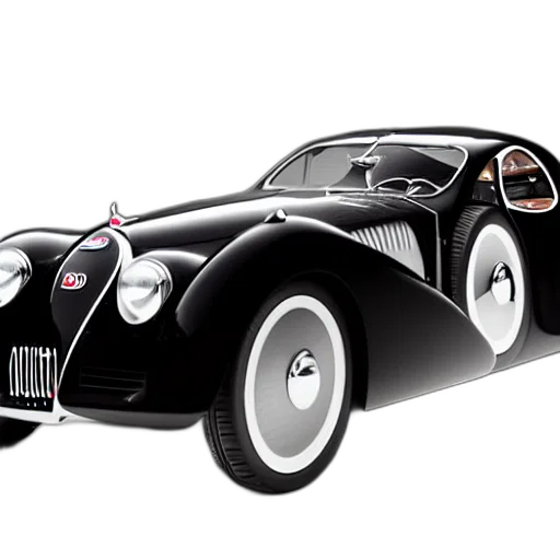 car, photorealistic, 3d render, concept art, cartoon, bugatti, type, atlantic transparent PNG cut-out