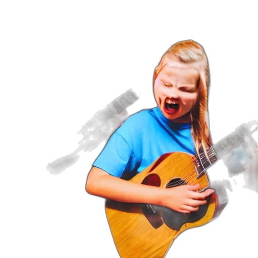 photorealistic, 3d render, watercolor, concept art, everyone, singing, playing, guitar transparent PNG cut-out