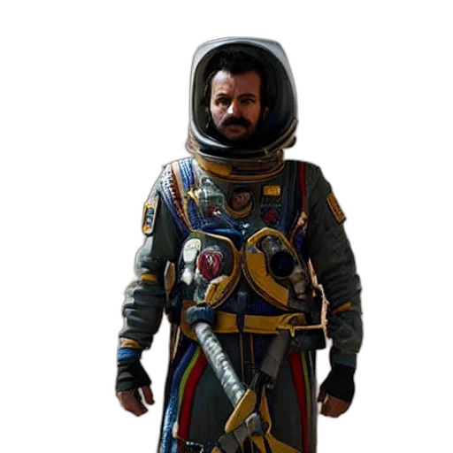 jacket, staff, mask, robot transparent PNG cut-out