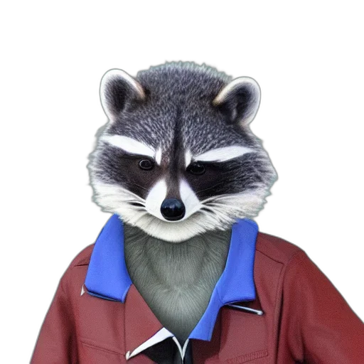 staff, animal, jacket, face, 3d render, photorealistic, concept art, cartoon transparent PNG cut-out
