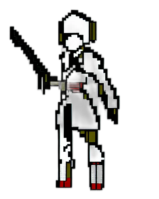 sword, staff, weapon, robot, pixel art, concept art, cyberpunk, fantasy art transparent PNG cut-out