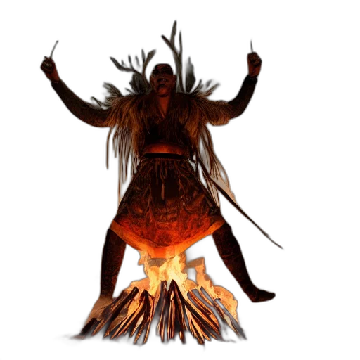 dragon, staff, creature, mask, concept art, fantasy art, 3d render, fire transparent PNG cut-out