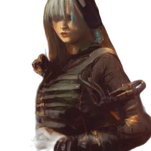 jacket, face, robot, weapon transparent PNG cut-out