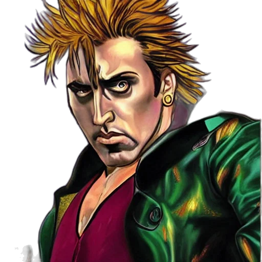 jacket, face, comic book art, concept art transparent PNG cut-out