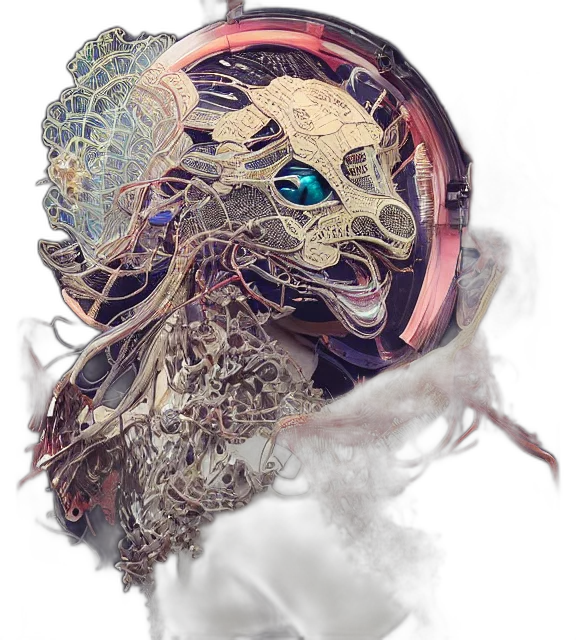 mask, hair, face, creature transparent PNG cut-out