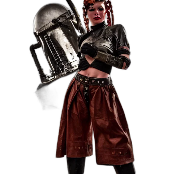 staff, robot, concept art, cyberpunk transparent PNG cut-out