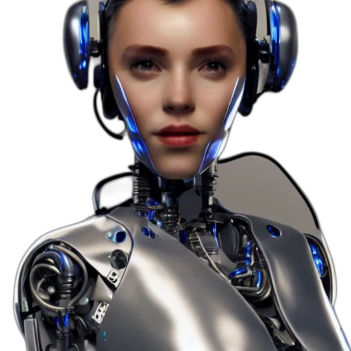 robot, cyberpunk, 3d render, concept art transparent PNG cut-out