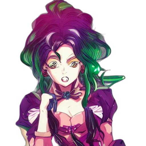 staff, dress, mask, hair transparent PNG cut-out
