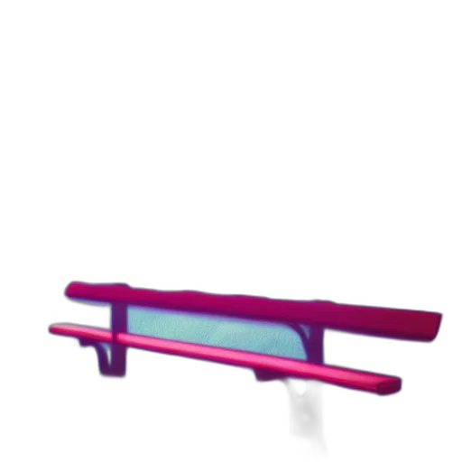 weapon, furniture, staff, sword, 3d render, vaporwave, concept art, pixel art transparent PNG cut-out