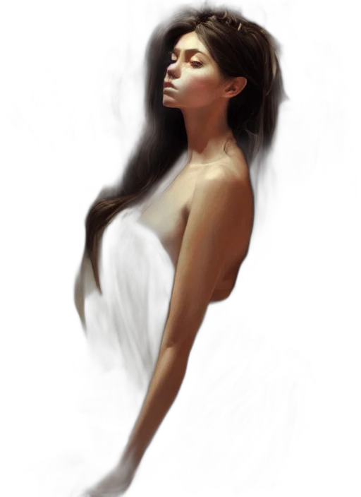 dress, hair, face, creature transparent PNG cut-out
