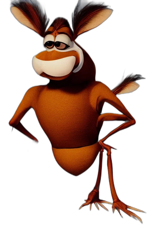 animal, creature, staff, jacket, 3d render, concept art, cartoon, photorealistic transparent PNG cut-out