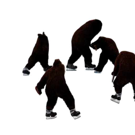 animal, shoes, creature, concept art, 3d render, group, brown, bears transparent PNG cut-out