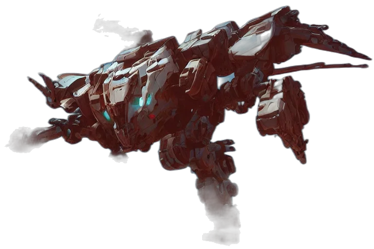 weapon, robot, dragon, creature, concept art, fantasy art, cyberpunk, 3d render transparent PNG cut-out