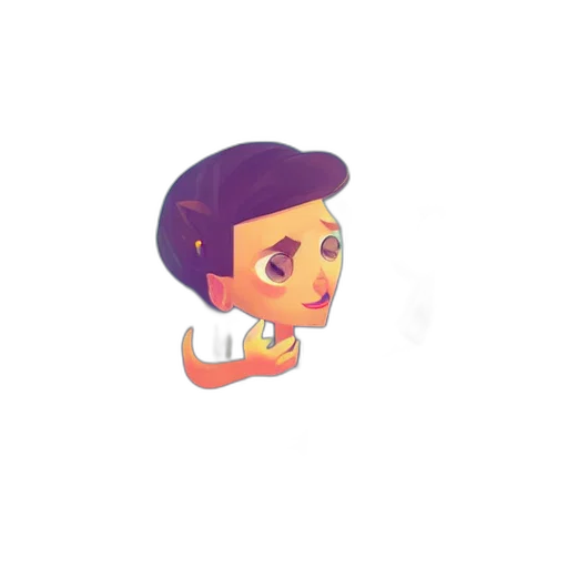 staff, face, creature, pixel art, cartoon, 3d render, concept art, pastel transparent PNG cut-out