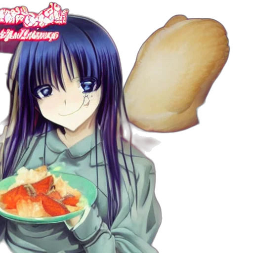 food, anime, photorealistic, vaporwave transparent PNG cut-out