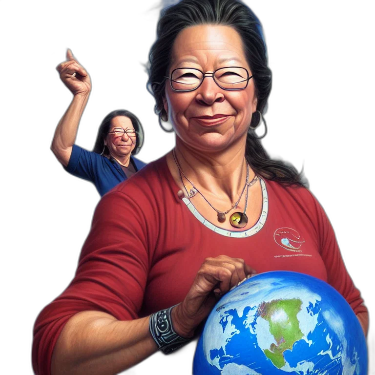 photorealistic, epic, portrait, slightly, muscular, indigenous, visionary, sheila transparent PNG cut-out