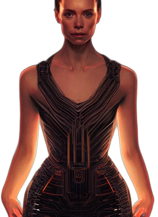 dress, face, mask, staff, concept art, fantasy art, 3d render, cyberpunk transparent PNG cut-out