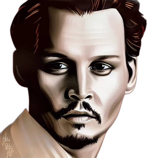 face, photorealistic, comic book art, fantasy art, oil painting, portrait, jonny, depp transparent PNG cut-out