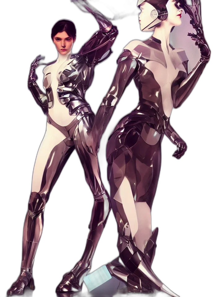 robot, concept art, cyberpunk, comic book art transparent PNG cut-out