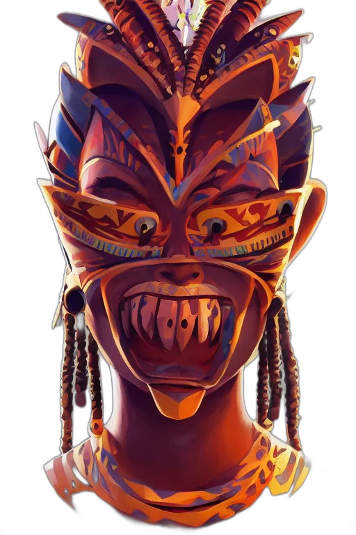 mask, face, jewelry, staff transparent PNG cut-out