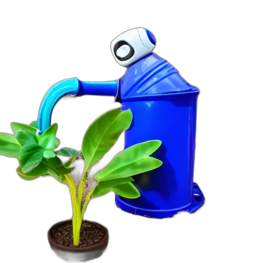 robot, bottle, 3d render, watering transparent PNG cut-out