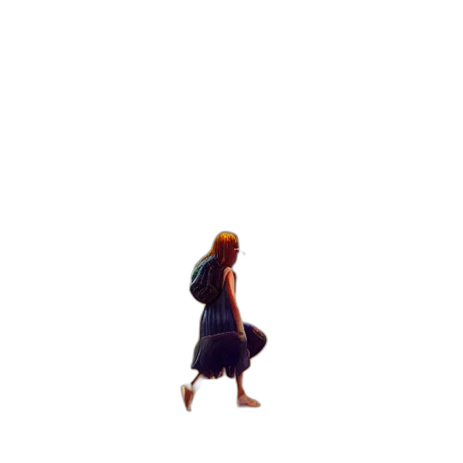 dress, creature, umbrella, hair, pixel art, concept art, 3d render, watercolor transparent PNG cut-out
