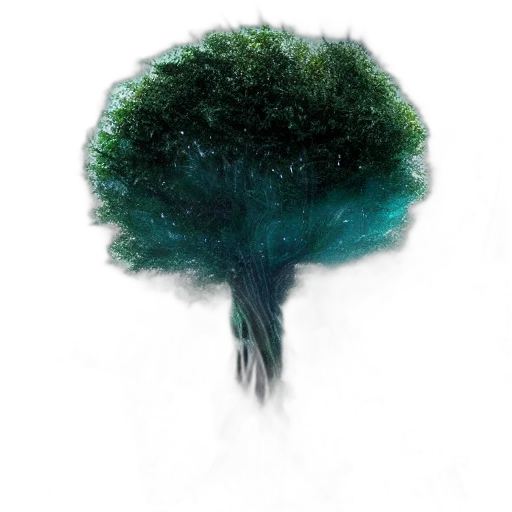 tree, hair, crown, creature, concept art, photorealistic, 3d render, fantasy art transparent PNG cut-out
