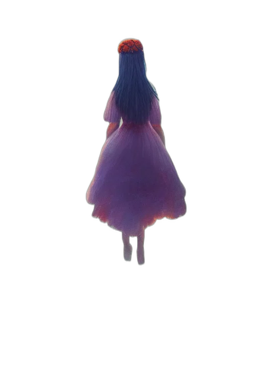 dress, umbrella, crown, hair, 3d render, concept art, photorealistic, watercolor transparent PNG cut-out