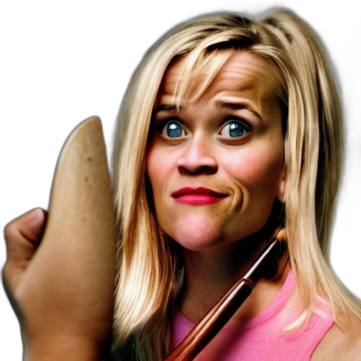 shoes, face, staff, weapon, photorealistic, reese, witherspoons, spoon transparent PNG cut-out