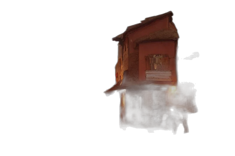 building, mask, furniture, face, photorealistic, concept art, 3d render, watercolor transparent PNG cut-out