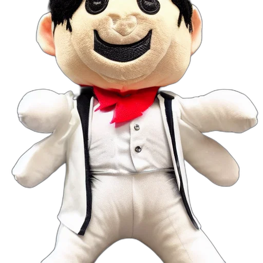 staff, cartoon, 3d render, michael, jackson, plush, toy, product transparent PNG cut-out