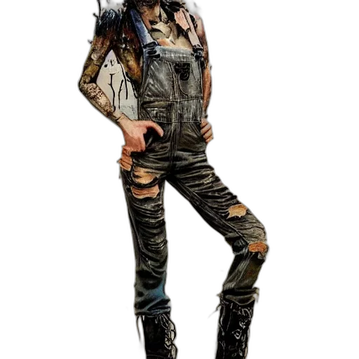 jacket, 3d render, concept art, cyberpunk, photorealistic, full, body, pose transparent PNG cut-out