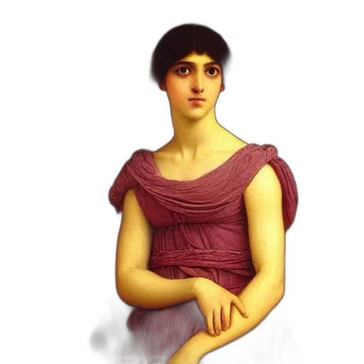 dress, face, jewelry, staff transparent PNG cut-out