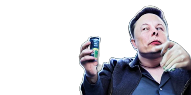 bottle, photorealistic, concept art, sad, bald, poor, elon, musk transparent PNG cut-out