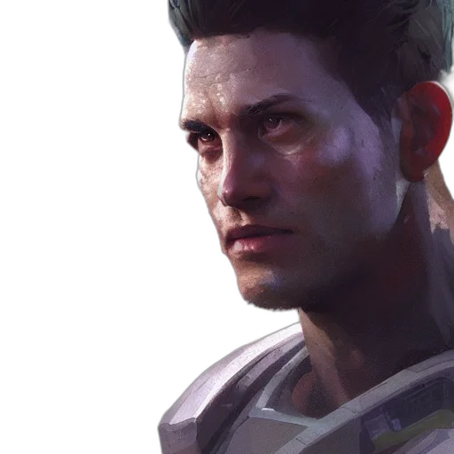 face, robot, jacket, concept art transparent PNG cut-out