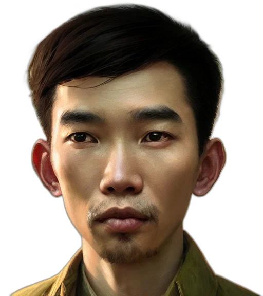 face, staff, jacket, photorealistic, concept art, oil painting, fantasy art, highly transparent PNG cut-out